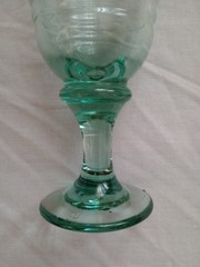 Set Of 3 Vintage Libbey Glass Sirrus Green (Spanish Green) Ribbed Water Goblets