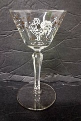Vintage 1950’s Libbey Chanticler » Drunken Rooster » MCM Stemware Bareware