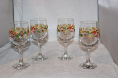 Libbey Fall Leaves, Lot of 4, Wine Glasses, 12 ounce, Pre owned, Exc. Cond.