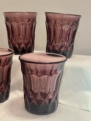 Vintage Noritake Perspective Amethyst Lowball Glasses Set Of 4 UV Reactive Plum