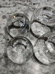 VTG 3 Pairs Silver Tone Rim Roly Poly Punch Glasses Dorothy Thorpe Mad Men