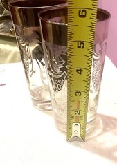 2 VTG MCM KIMIKO Guardian Shield Crest HIGHBALL GLASSES Silver