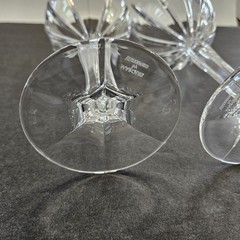 2 Waterford Marquis Omega 8.5″ Tall Wine Crystal Goblet Glasses