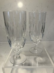 SET OF 2- Tiffin Franciscan USA Buckingham Crystal Ice Tea Water Goblets 1960-67