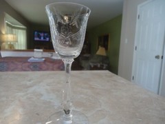 Beautiful Cut Glass True Love 5 3/4″ Wine Goblet(s) by Tiffin 1950-1966
