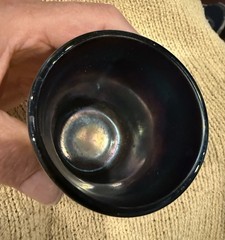 Joe St. Clair Amethyst Carnival Glass Holly Band Tumbler