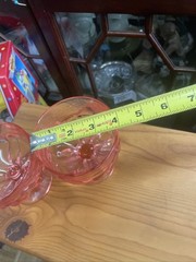Pair Lacoupe Champagne Tiffin Pink Glass FRANCISCAN CABARET FOOT GOBLET