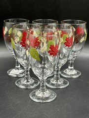 Set of 6 Vtg Libbey Autumn Fall Leaves Iced Tea Goblet Glasses 16oz Thanksgiving