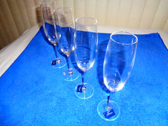 Mikasa -Julie-Crystal Champagne flutes 9 1/2 tall signed with original tags EUC