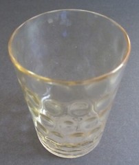 VINTAGE CITRON INVERTED BABY THUMB PRINT PATTERN GLASS TUMBLER~3 3/4″~XLNT COND