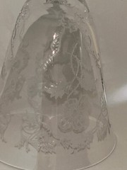 2 Vintage Floral Etched 9-Ounce Crystal 7 1/4″ Tall Water Goblet
