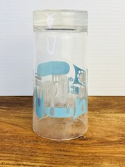 Vintage Royal China Blue Heaven Glass Tumbler MCM Atomic 1950s Turquoise 8 oz