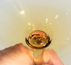 Atlas Amber Blown Glass Champagne/Tall Sherbet Glass By Czechoslovakia Set of 2