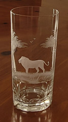 Queen Lace Crystal Kenyan African Lion 5.5″ Highball Tumbler Glass