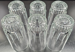 (6) Arcoroc Lancer 10 Oz Tumblers Set Vintage Clear Cut Cristal France Retro Lot