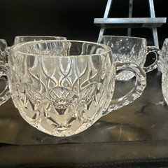 natchmann crystal Anglia Pattern Set Of 8 Punch Cups