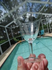 William Fraser Crystal, Germany Clear Cut Vertical Lines 5.5oz Claret Wine Glass