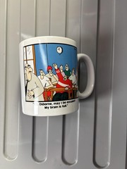 Vintage Far Side Gary Larson Cartoon Coffee Mug Mr Osborne My Brain Is Full Cup