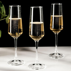 7.5 Oz Champagne Flutes Set of 12, Long Stemmed Crystal Clear Champagne Flute Gl
