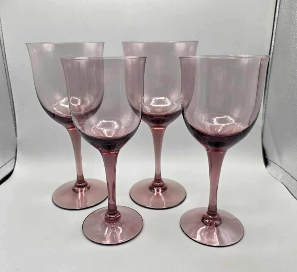 Noritake Remembrance Lavender Glasses Wine Water Set of 4