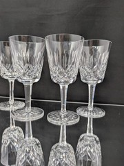MINT! Set/FOUR 6 7/8″ Lismore by Waterford WATER GOBLET Glasses VINTAGE Crystal