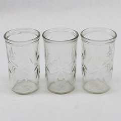 Set of 3 Vintage 1960s Anchor Hocking Atomic Starburst Juice Jelly Jars