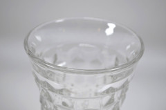 (1) Fostoria American Clear Ice Tea Tumbler 5 3/4” Footed Cubist Glass Flared