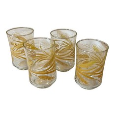Set of 4 Vintage LIBBEY 6 OZ Small Juice Glasses Golden Wheat