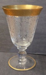 Set of 2 Tiffin Franciscan Melrose Clear Gold Encrusted Claret Wine Glasses 5″