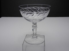 Fostoria Gadroon Low Sherbet Cut #816 Stem #6030 Clear 4 3/8″ T Ca 1942-1956