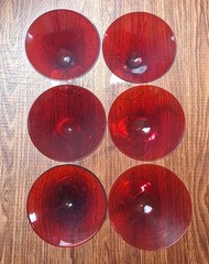 Ruby Red Glass Martini Cocktail Glasses 7″ Set of 6