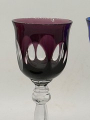 4 Barthmann Bleikristall aperatif glasses,red/blue/green/ purple