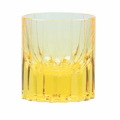 K9 Crystal Whiskey Glass Shiny Hand Cut Rock Crystal Glass Yellow Color 7oz 1PC