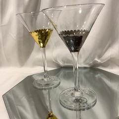 Shiraleah Elegant Gold Platinum 7.5” Martini Glass – Set of 2