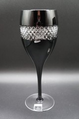 Set of 2 JOHN ROCHA Waterford Crystal Black Cut Red Wine Glasses in Original Box