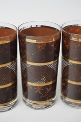 Georges Briard Tortoise 5.5″ Highball Glasses Set of 5 MCM