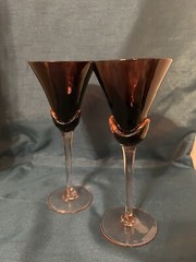 Mikasa Blossom Plum •9 Inch • Crystal Stemmed Wine Glass – Deep PURPLE – Set 2