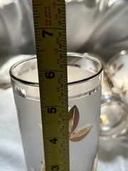 Vtg Libbey Frosted Gold Leaf Set Of 4 Glasses Tumblers MCM Barware Highball Gift