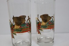 Culver Christmas 22kt Gold Yule Horn Highball Glasses – Vintage Set of 2 EUC