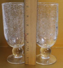 2 Southern living at home Bella Luna Wine goblets retired handmade bubbled