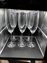 Bohemia Royal Crystal Czech Republic Champagne Glasses Set of 6 Pre Owned,