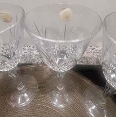 Lot 4 Cristal De Flandre Salzburg Wine Glasses Set Crystal Clear Stemware France