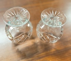 (2) Vintage Cut CRYSTAL BRANDY SNIFTERS 8oz/5.5″H