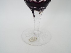 Vintage Ajka Arabella Handmade Bohemian Crystal Cut to Clear Iced Tea Goblets