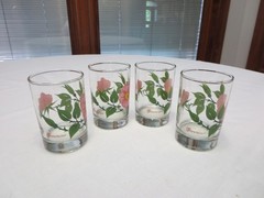 Set of 4 Franciscan Desert Rose 6 Ounce Juice Glasses