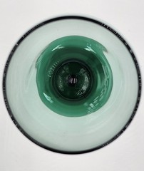 Vintage Libbey Wine Glasses Water Teardrop Goblets Juniper Green Set of 3