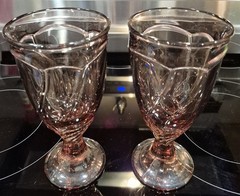 Noritake SWEET SWIRL CRANBERRY Iced Tea Goblets Glasses 7 3/8″ Set of 2