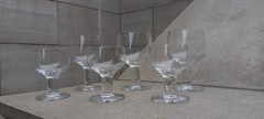 Rosenthal Glass Barware 6x Pieces of Drinkware «PLUS» Pattern 1980s