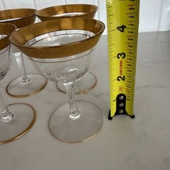 Vintage Tiffin-Franciscan «Rambler Rose» Gold Encrusted Crystal Stemware Set