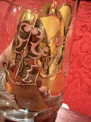 Vintage Culver 22k Gold Boots Laredo Double Old Fashioned Rocks Glasses USA MCM